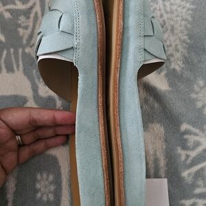 Kork-Ease Light Blue Suede Sandals